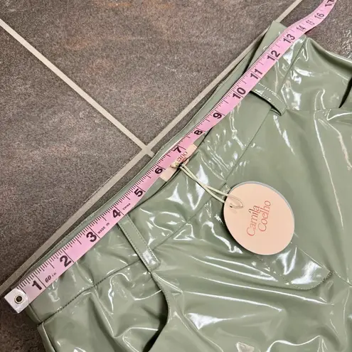 Camila Coelho NEW Revolve Cyrus Faux Patent Leather Pants Sage Green XS NWT