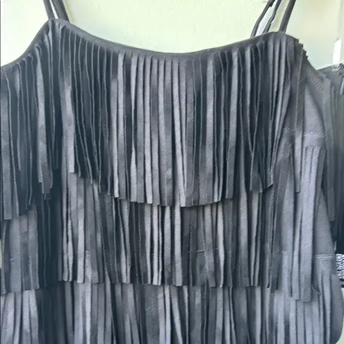 Trixxi Elegant Black Fringe Dress