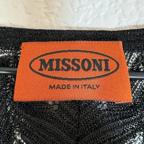 Missoni Vintage 2000’s V Neck Sleeveless Blouse size 44 US 8 Medium Black White