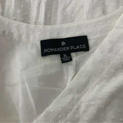 Pomander Place White Swiss Dot Sleeveless Kenzo Dress, Sz XL