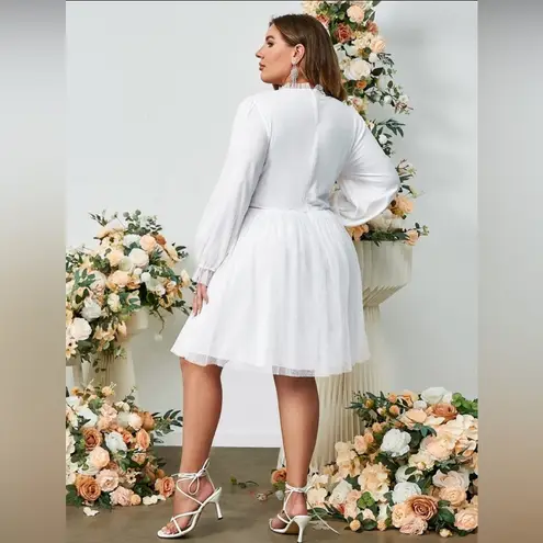 Simplee Apparel NWT simplee white embroidered flower dress size/1xl