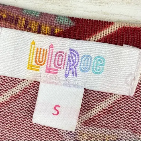 LuLaRoe  Sarah Cardigan Duster Aztec Geometric Print Red Small