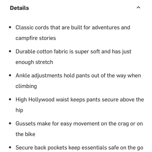 Mountain Hardwear Mountain Hardware Kentro Cords, Brown, Sz 10