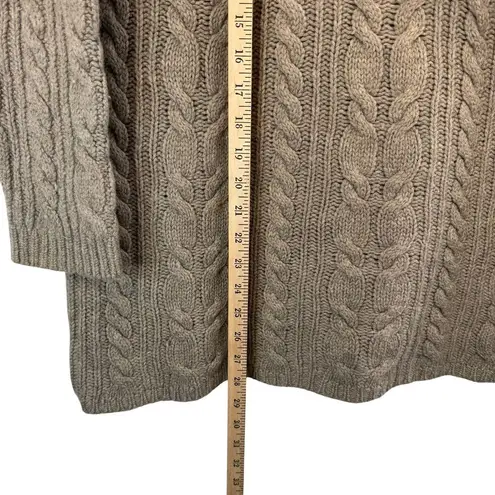 Classiques Entier Wool Fisherman Cable Knit Turtleneck Sweater Chunky Cozy Small