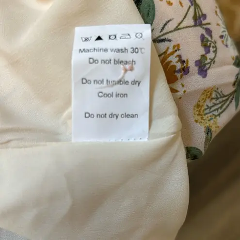 Allegra K NWT! 💯 blush ruffle neck boho floral chiffon dress sz Medium