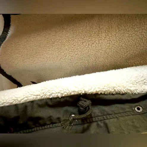 Hooded Faux Shearling Jacket Green