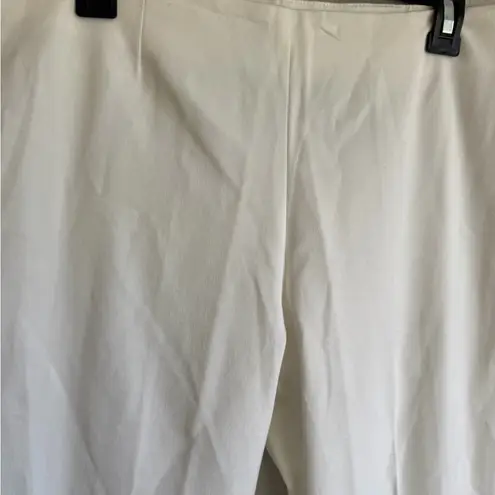 Neiman Marcus White Slim Straight Leg Ponte Zip Side Pants Womens 8 Career