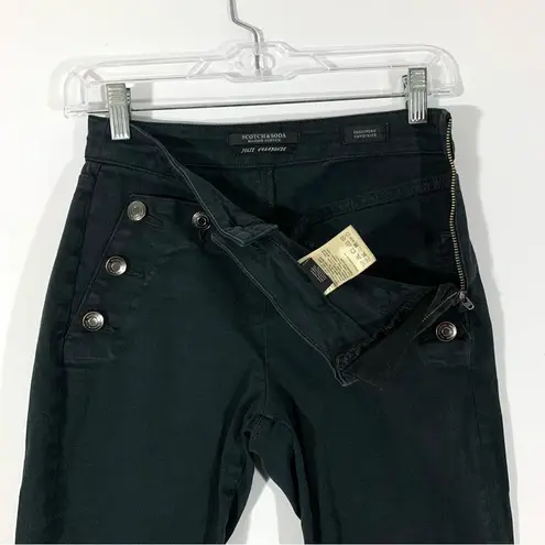 Scotch & Soda Maison Scotch Jolie Vagabonde Button Detail Black Jeans