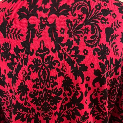 George Brand George Red & Black Paisley Long Sleeve Sweater