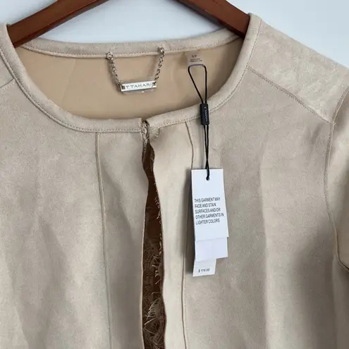 T Tahari Faux Suede Leather Lace Jacket Small