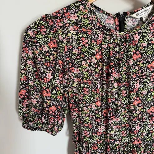 Miss Selfridge Cluster Floral Print Mini Tea Dress Size US 2