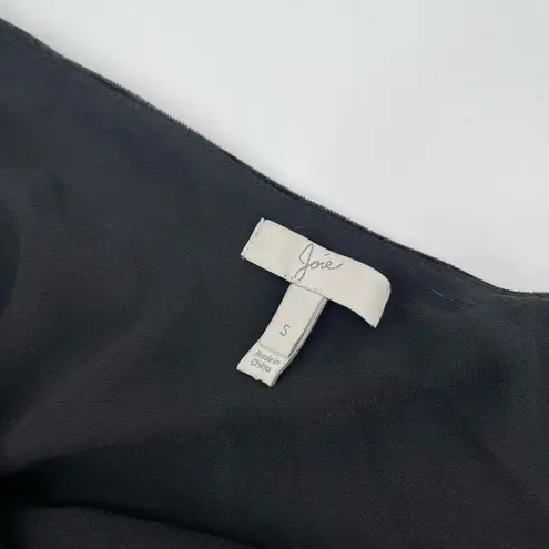 Joie  Top One Shoulder Velvet Wayman Black Blouse Silk Blend Ruched Arm Evening