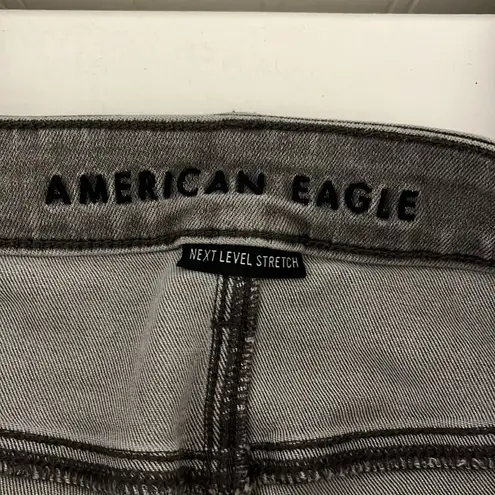 American Eagle  hi-rise Jegging Grey distressed jeans.