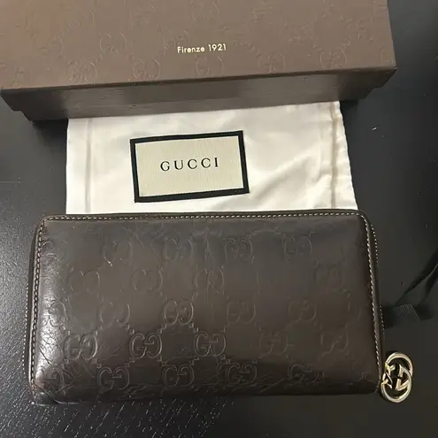  Guccishimma Zip Around Long Wallet, Box, Charm, Dust Bag