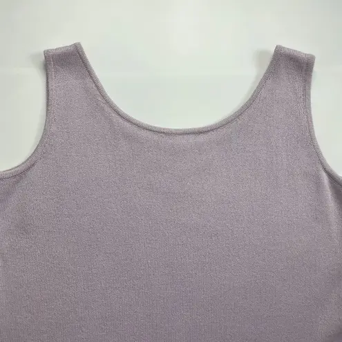 St. John Knit Tank Top Size Large Purple Pale Lavender Women Sleeveless Sweater