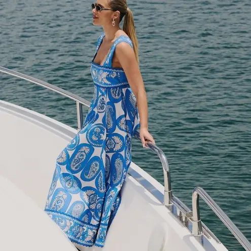 Goldie NWOT Alemais blue and White Patterned Dress