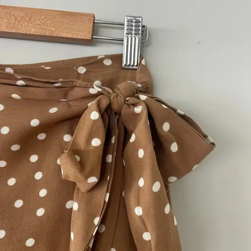 NWT L*Space Lanie Polka Dot Wrap Skirt Sz M Brown Size M