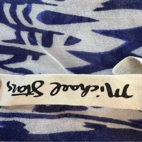 Michael Stars Blue White Kimono Cardigan Open Front Boho Lightweight Viscose