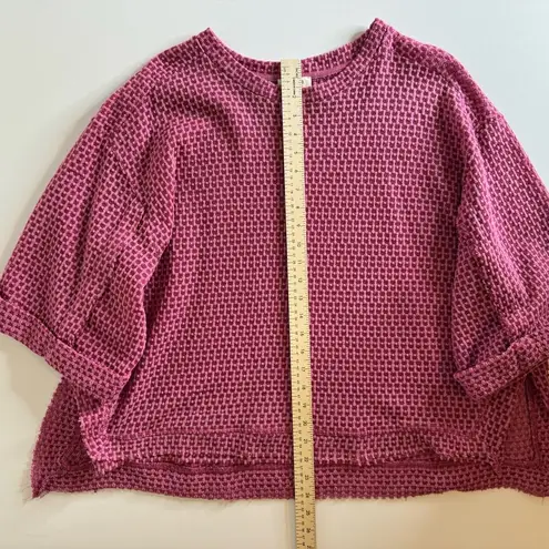 Umgee  Crochet Knit Pink Sweater‎ Size Large Oversized Flowy Boho