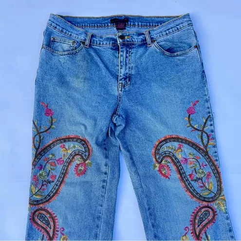 Willi Smith Willi‎ Smith Women's Flare Embroidered Jeans |Size 12