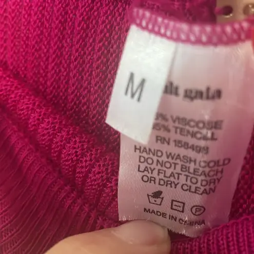 Cult Gaia Dalia Rib Knit Flared Pants Size Medium Pink