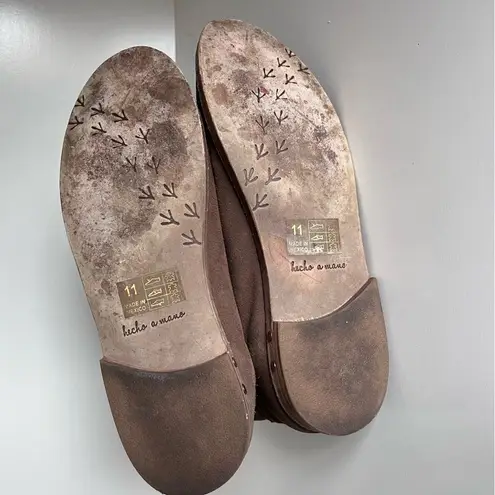 Beek Studded Junco Suede Ankle Boots Tan Size 11