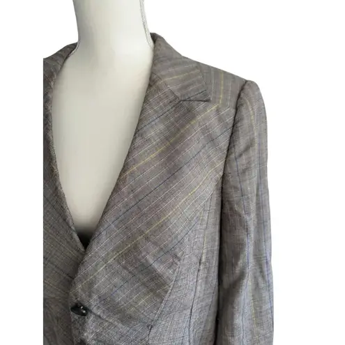 ESCADA Vintage Brown Patterned Wide Lapel Blazer Jacket Size 44