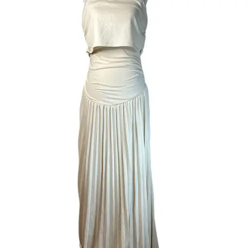 LIONESS  Field Of Dreams Dress in Oatmeal Medium New Womens Maxi Gown