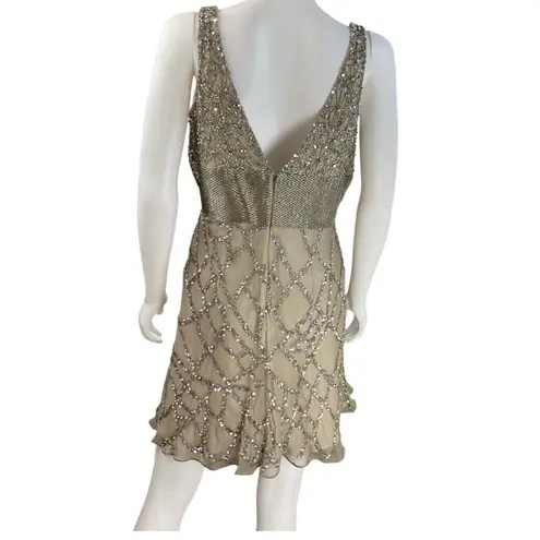 Scala Dress Gold Beaded Prom Size 14 wedding special occasion sparkly Silk Beaded