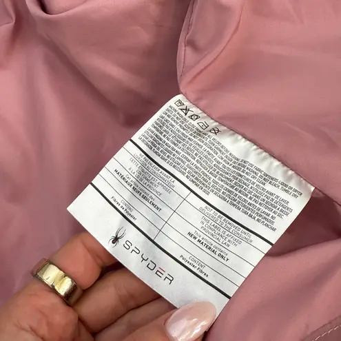 Spyder Puffer Coat Insulated Short Jacket with Hood Pink Size XL Winter Ski