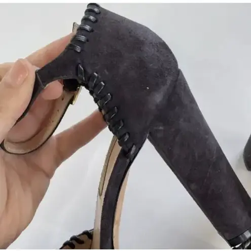 Dee Keller Shoes Womens Size EU 38.5 US 8 Black Suede Ankle Strap Made in Italy