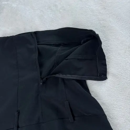 OPEN Collection Romper Womens Sz M Black Strapless Back Zipper Cuffed Minimalist Size M