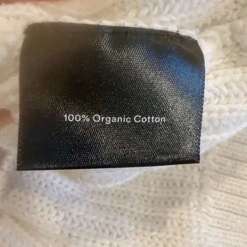 Summersalt  Ruffle Shoulder Ribbed Knit Sweater Size S White 100% Organic Cotton