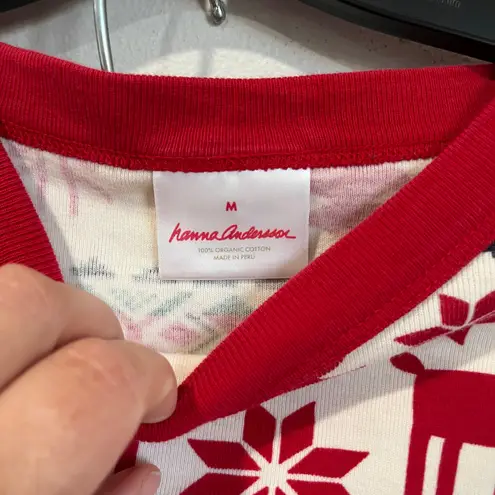 Hanna Andersson Organic Cotton Fair Isle Reindeer Holiday Pajama Set M Red Size M