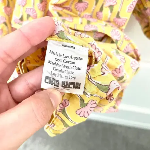 Ciao Lucia Ciana Bloom Floral Yellow Long Sleeve Dress Size XS