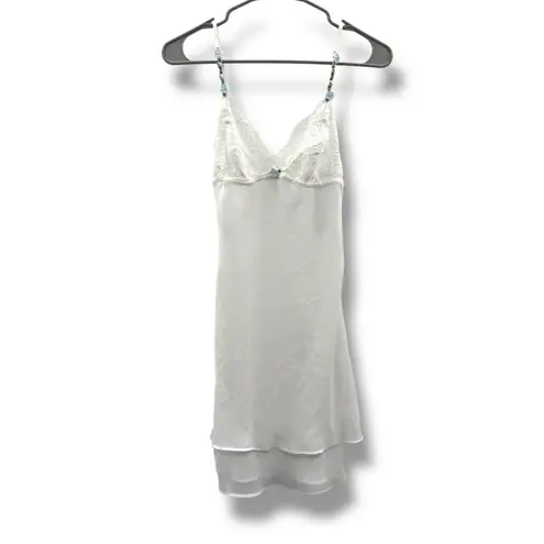 In Boom by Jonquil White Frilly Lace Lingerie Slip Dress Sz XS NEW Bridal White