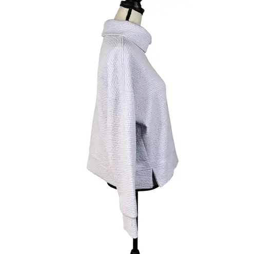 Calia Medium Lunar Jacquard Sweatshirt Funnel Neck Pullover Stretch Long Sleeves Purple