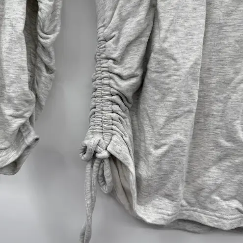 Athleta Lombard Gray Ruched 3/4 Sleeve Crewneck Sweater Sweatshirt Sz S