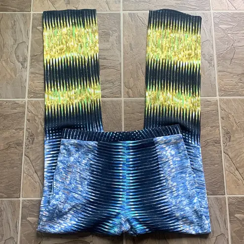 Peter Pilotto Abstract Print Blue Yellow Trousers Sz 4