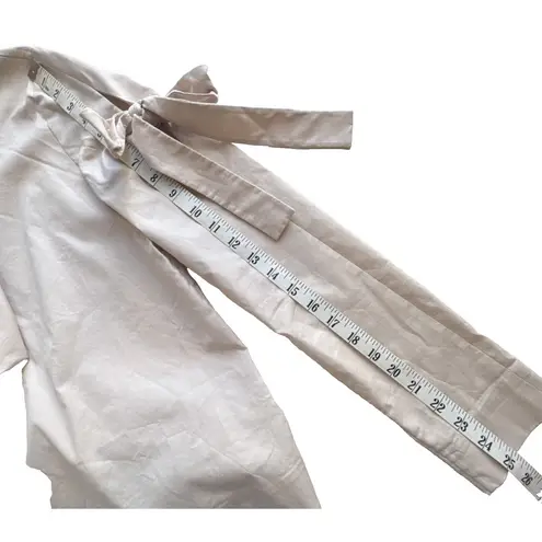 COS Bow Sleeve Ties Accent Long Sleeve Top Beige Taupe Womens Sz 6