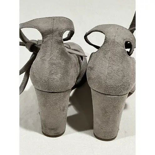 Womans Mpo Tan Suede Tie Strap High Heel Pump Shoe 7m Brown Size 7