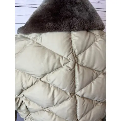 Comfy Down Seattle Quilt MFG Co Puffer Jacket Small Tan Coat 50s Quilted USA