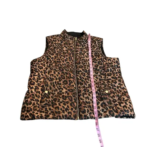Talbots  leopard print puffer vest