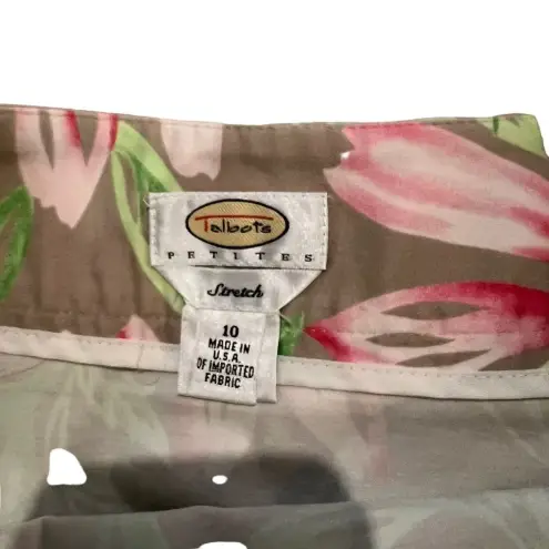 Talbots  Size 10P Pencil Skirt Stretch Multicolor Floral Print Knee Length
