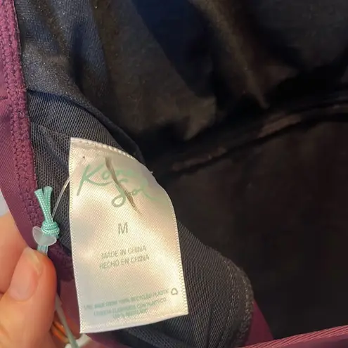 Kona Sol New High Neck Keyhole Tankini Top Plum Color Size Medium NWT