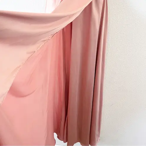 Ladivine Satin Spaghetti Straps Formal Evening Maxi Gown in Dusty Pink Size M