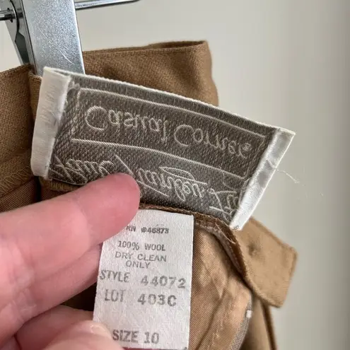 Vintage 100% wool camel beige pencil skirt career chic