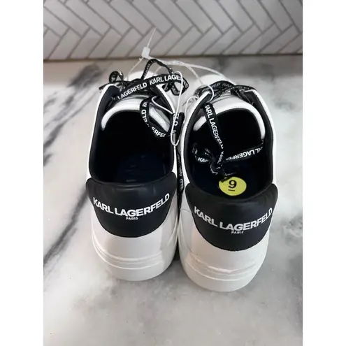Karl Lagerfeld Paris Caraby Women’s 6.5 Sneakers White Black KL456609