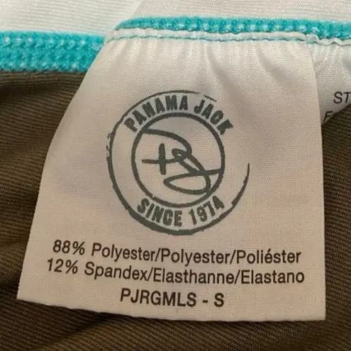 Panama Jack Women's Green Long Sleeve Colorblock Log Swim Rashguard Top Size S