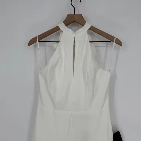 Lulus Striking Elegance White Cutout Backless Halter Jumpsuit Size M Size M